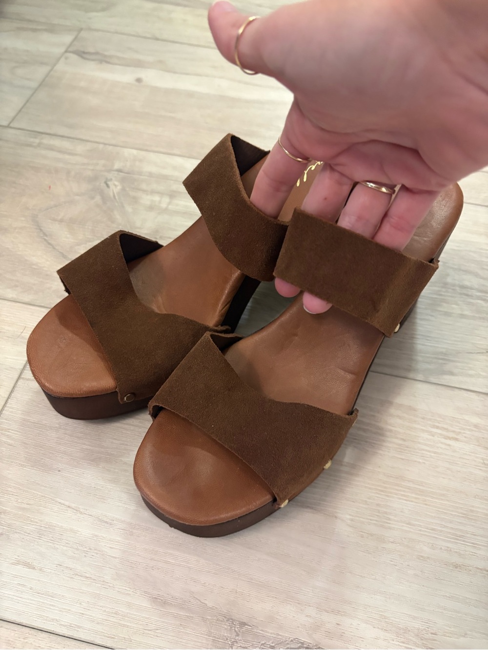 Avellini Made in Italy Leather Platform Sandals Brown EU 41 / US 10.5